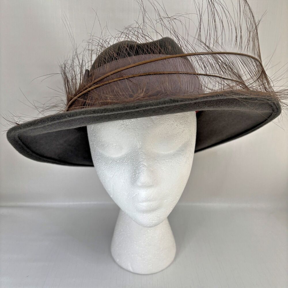 Georgi Womens Wide Brim Fedora Hat Old Money Parisian Capsule Luxury